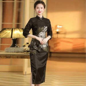 女裝連身裙立領改良唐裝