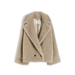 Max Mara double-breasted teddy coat